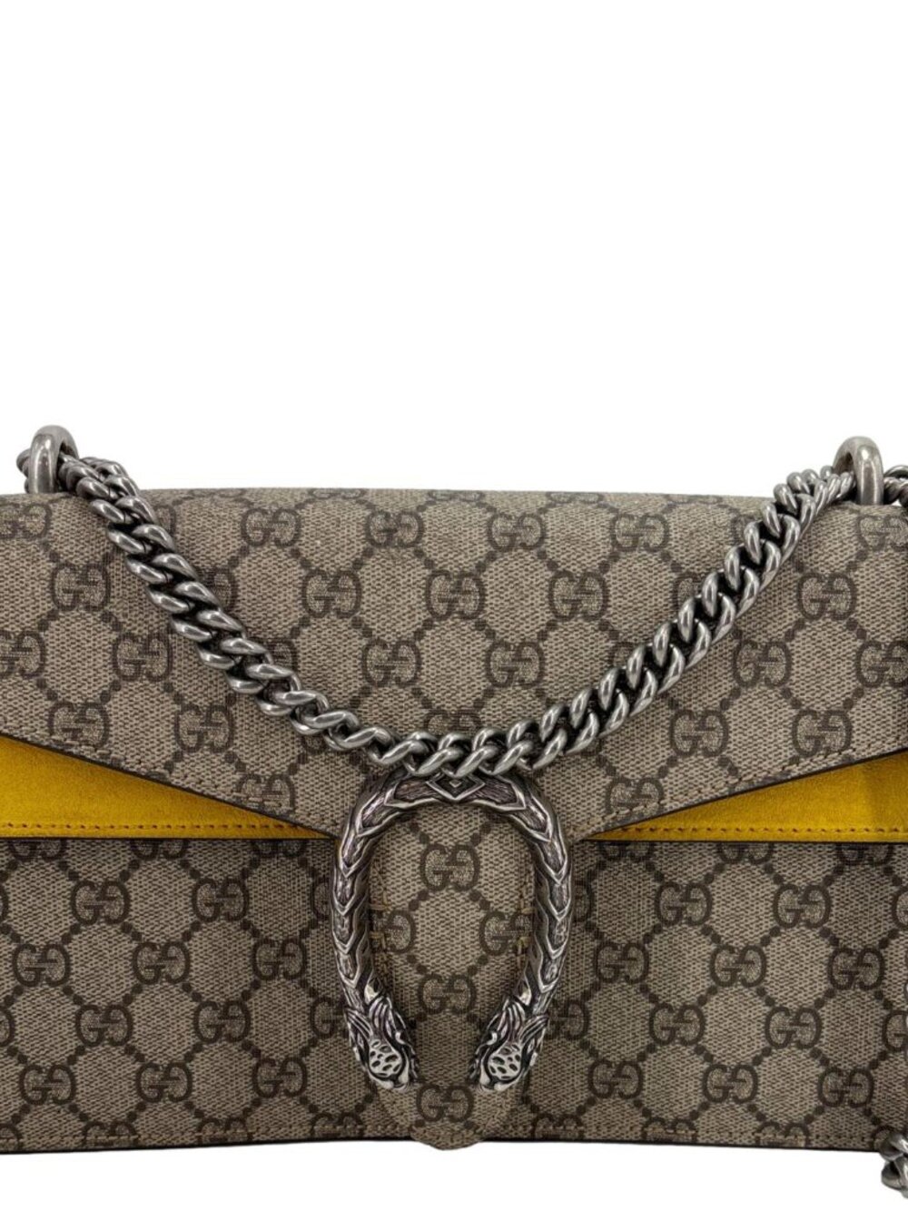 Gucci Dionysus Small GG Supreme Canvas Shoulder Bag Yellow 400249